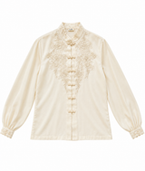 Cream Vintage Silk Blouse