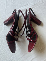 Crocodile Red Strappy Heels (37.5)
