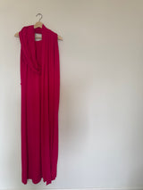 Hot Pink Jersey Dress with long Shawl attached