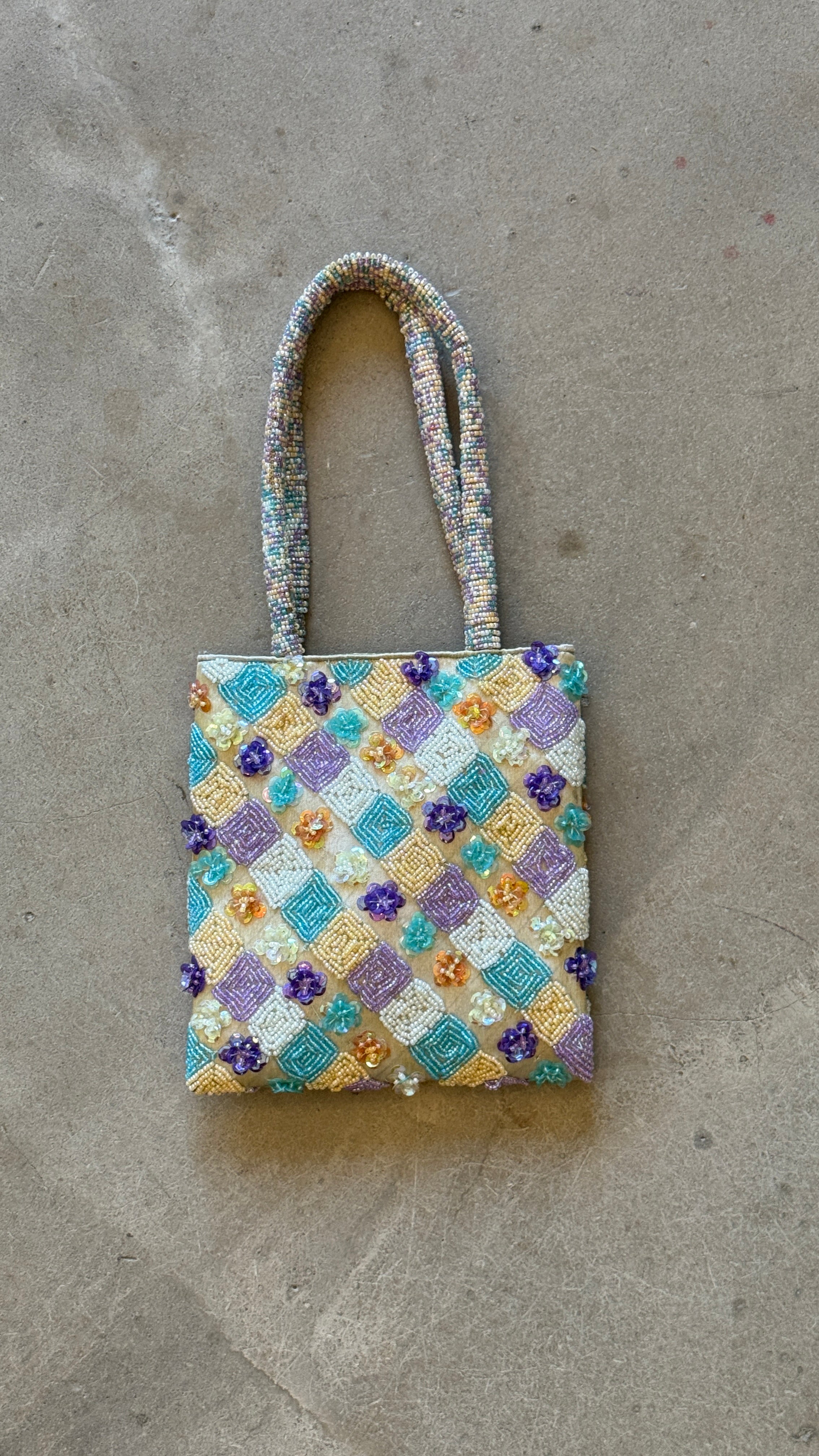 Vintage Flower Beaded Mini Bag