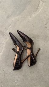 Brown Alligator Heels