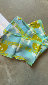 Vintage Blue Yellow Scarf