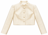 Cream Silk Cropped Jacket