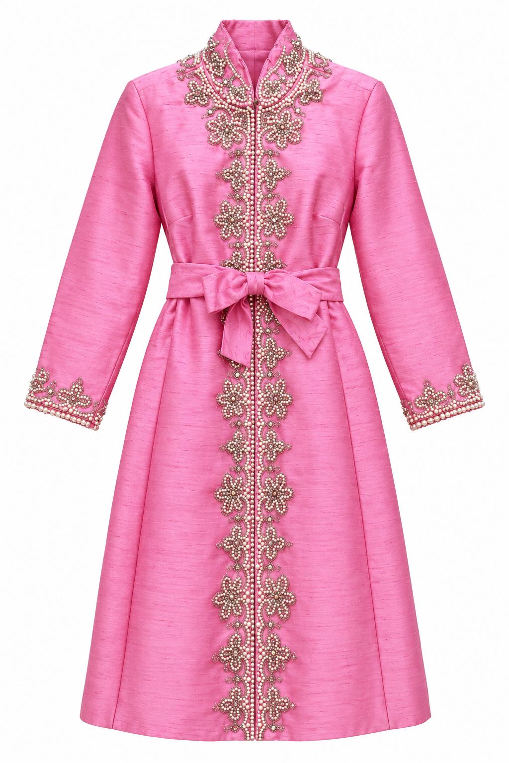 Vintage Pink Embroidered Dress