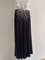 Silk Dress with Crystal Embellished Cape