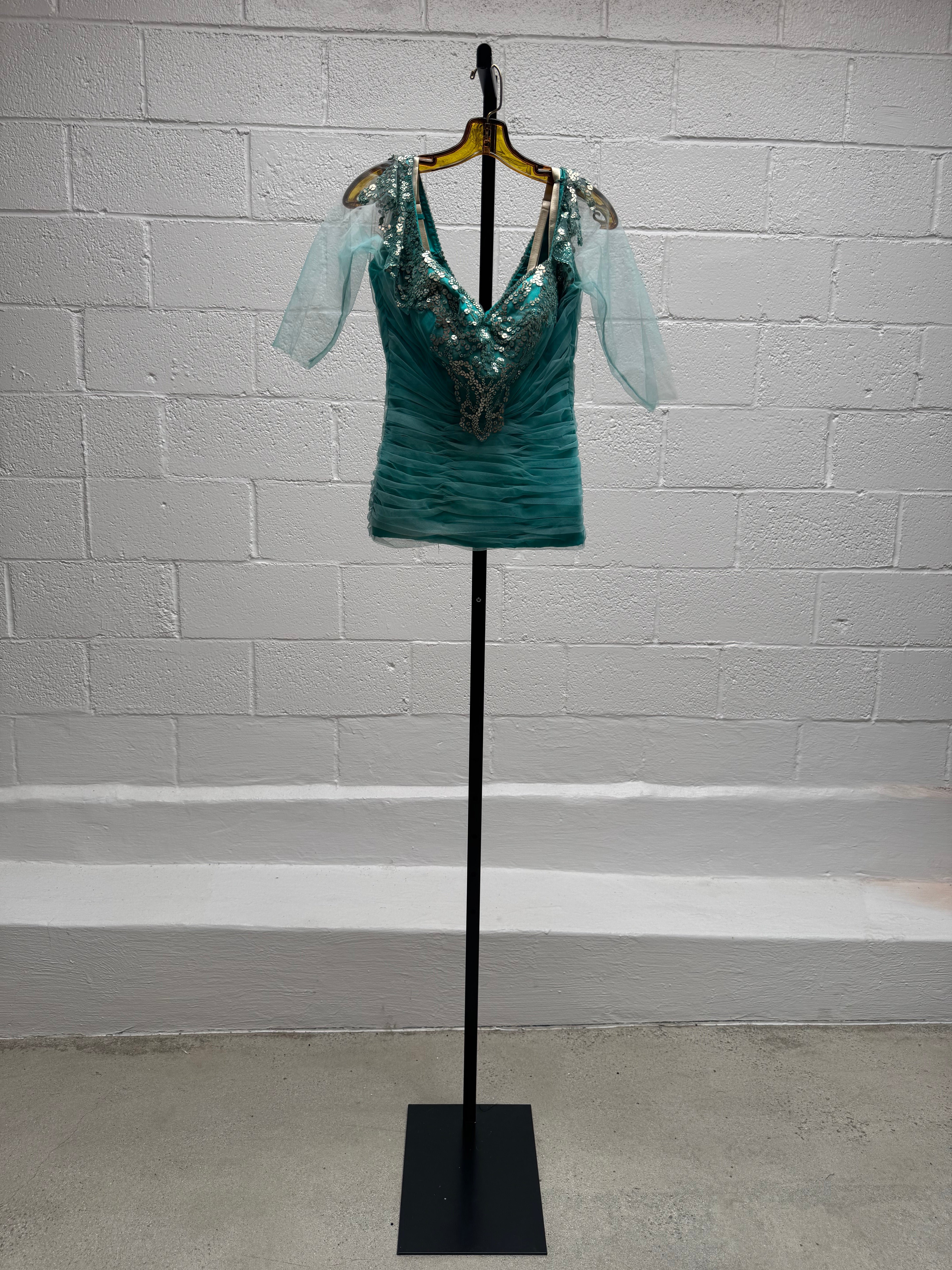 Turquoise top and skirt set