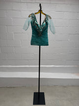 Turquoise top and skirt set