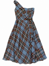 One Strap Plaid Dress