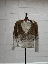 Metallic and Cream Fully Embellished Top