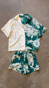 Green Floral Shorts&Top Set