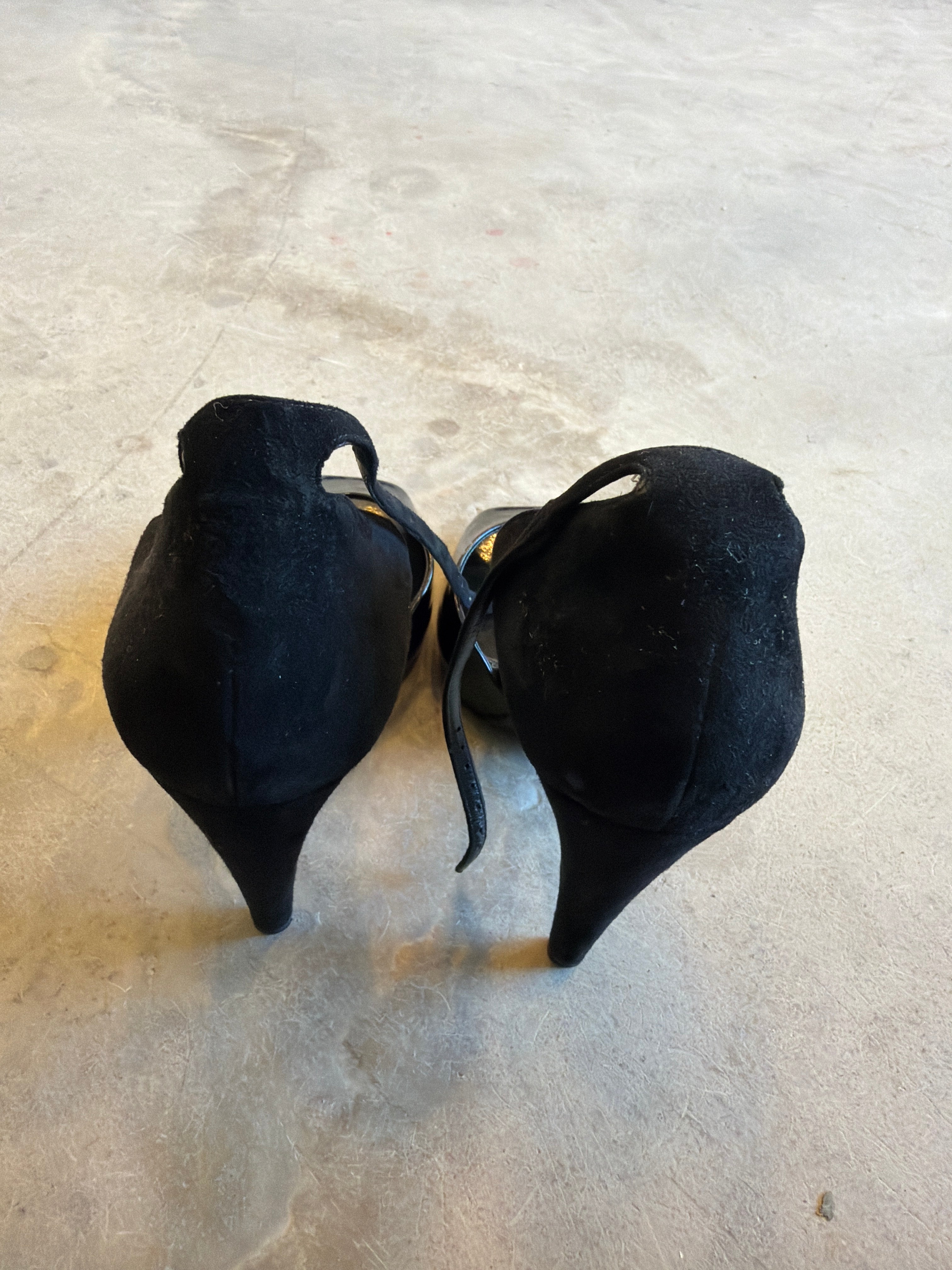 Patent Leather and Suede Pumps