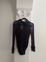 Sheer BodySuit with sequins Collar