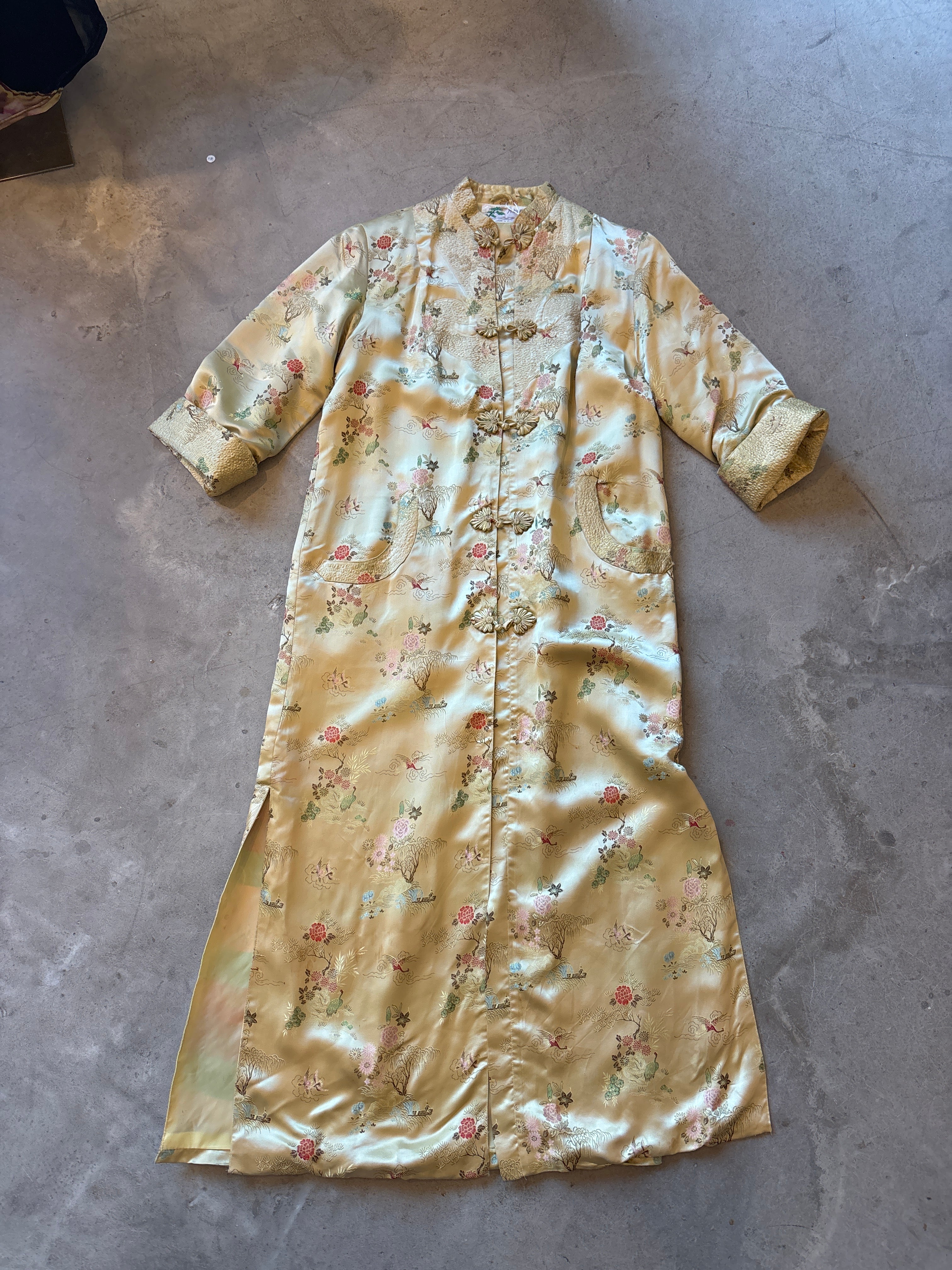Silk Cream Brocade Coat 1960s