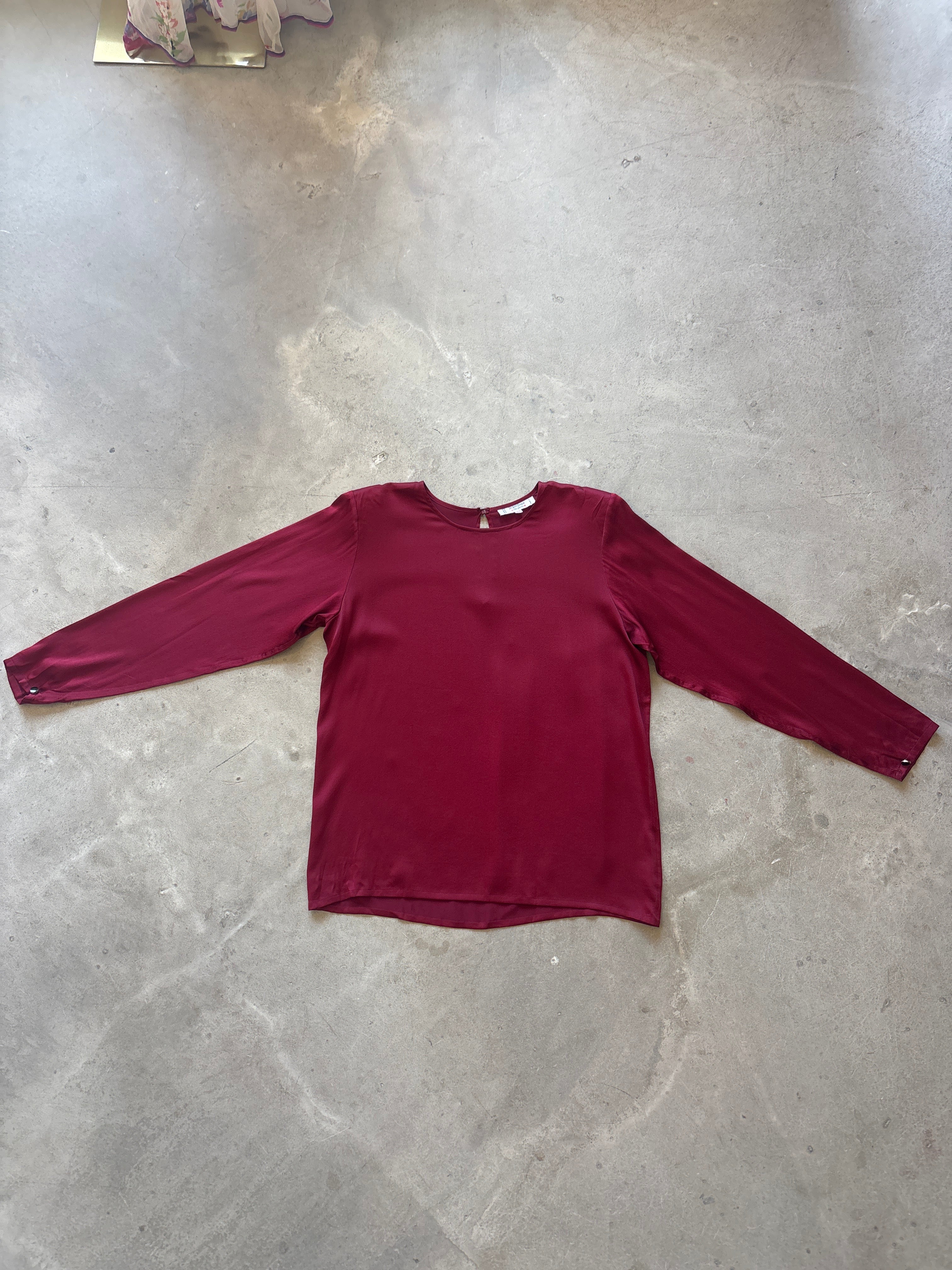 Red Silk Blouse