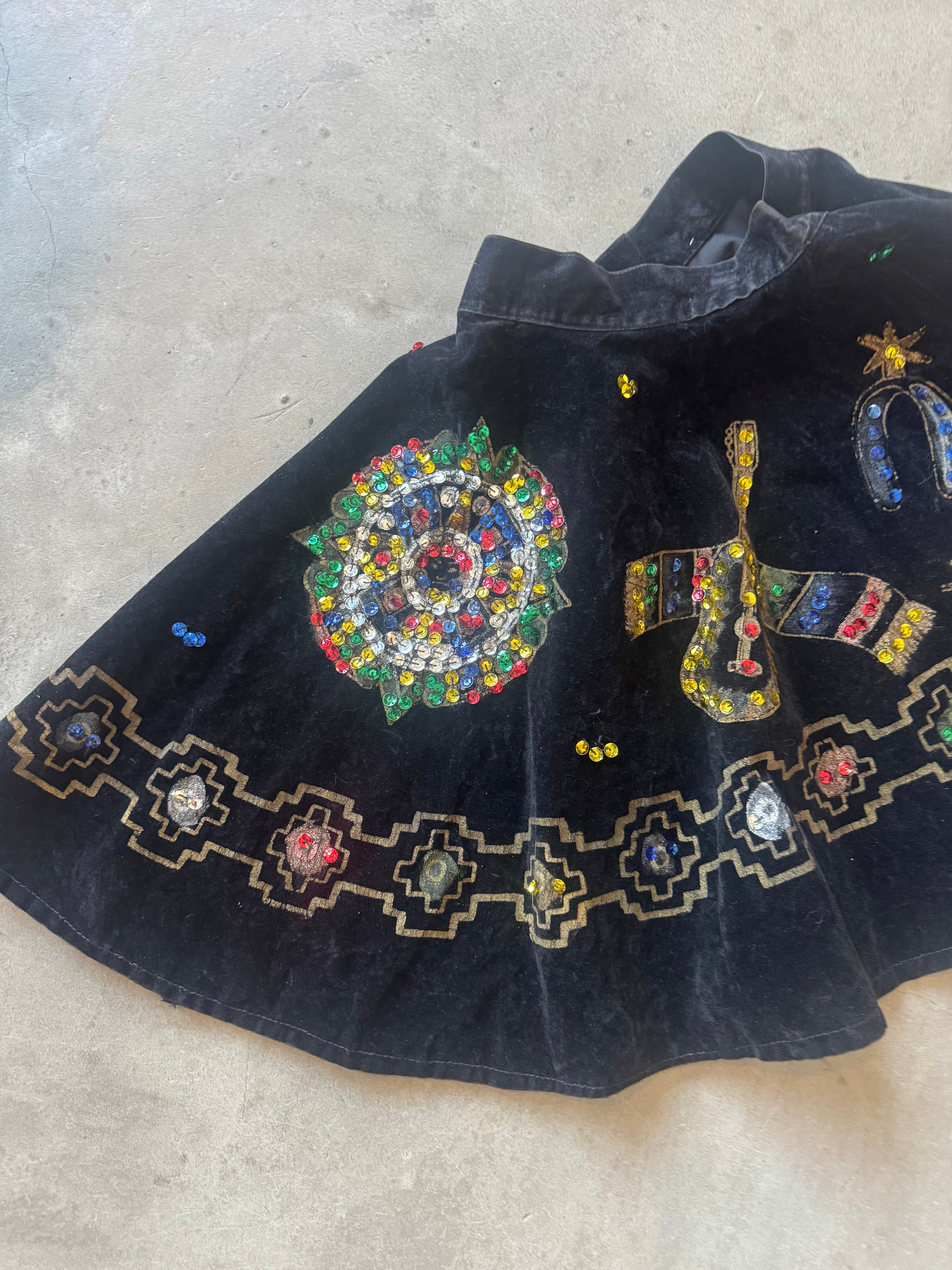 Velvet and Sequin Skirt