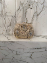 Vintage Cream Embellished Clutch