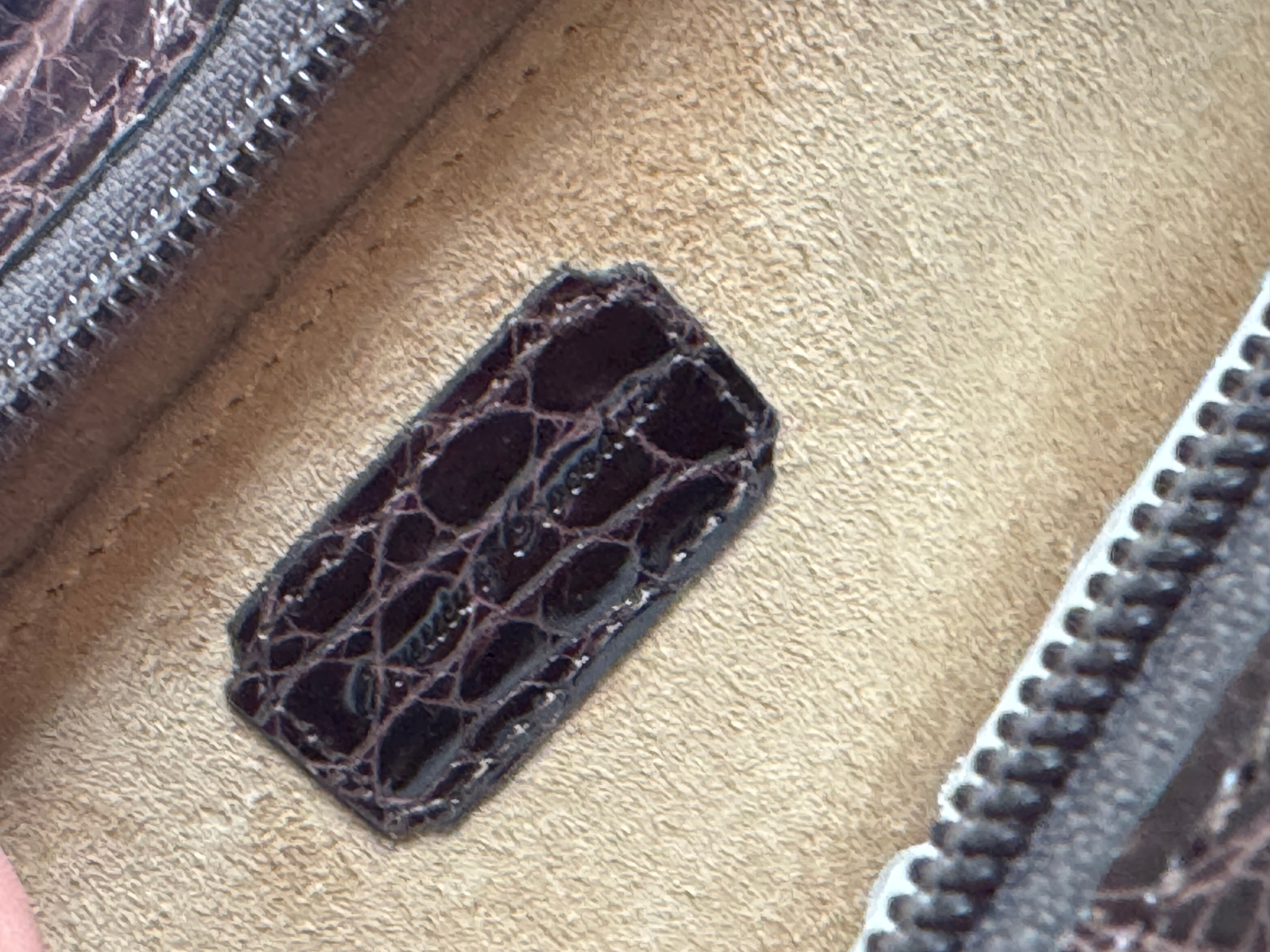 Brown Crocodile Clutch
