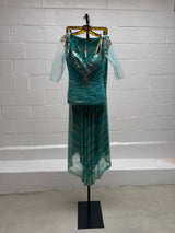 Turquoise top and skirt set