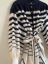 Stripe Linen Top with belt