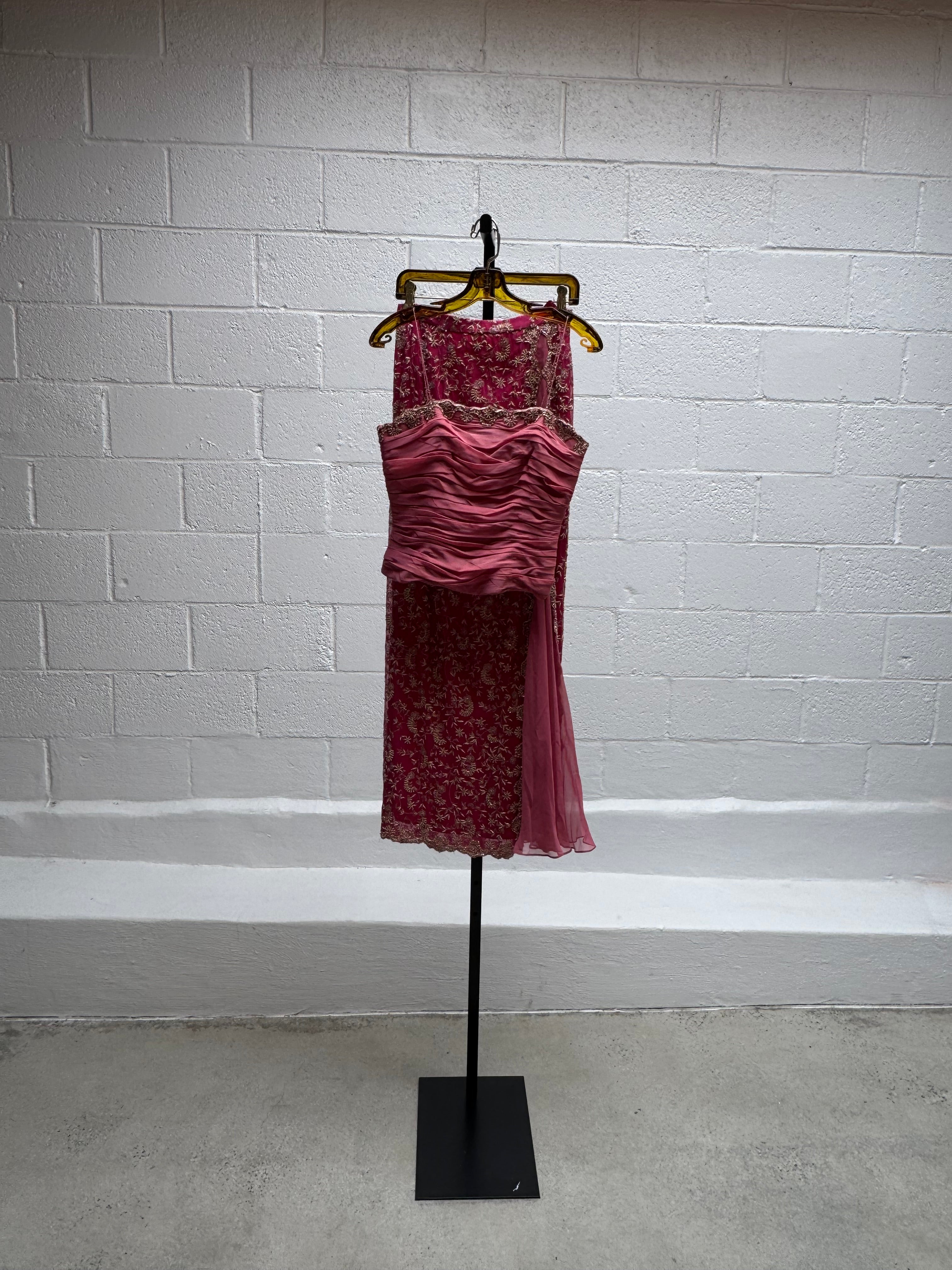 Beaded Top, Scarf and Skirt Set