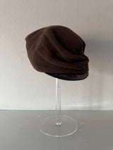 Brown hat with metalic cap