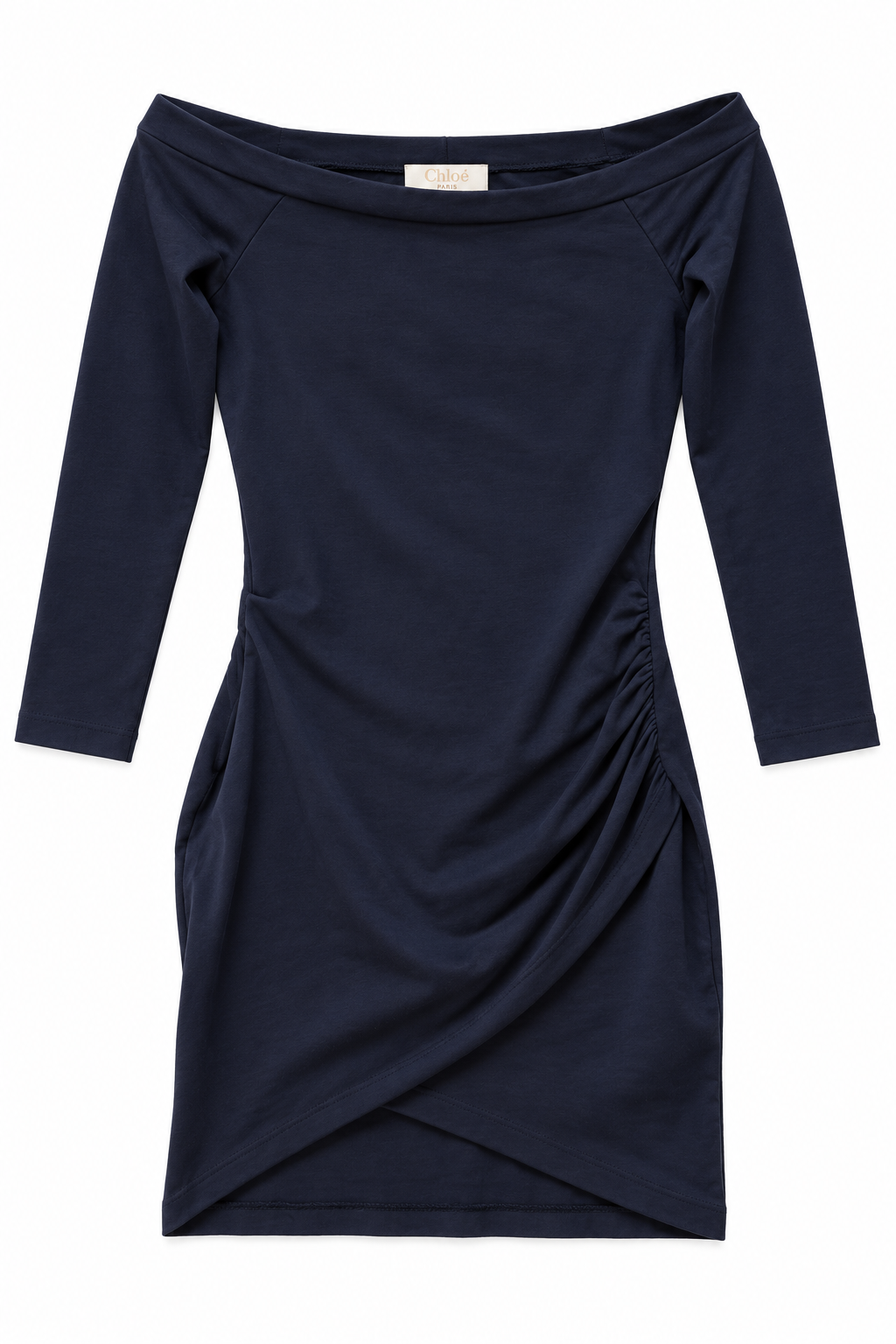 Dark Blue Off-the-shoulder Mini Dress