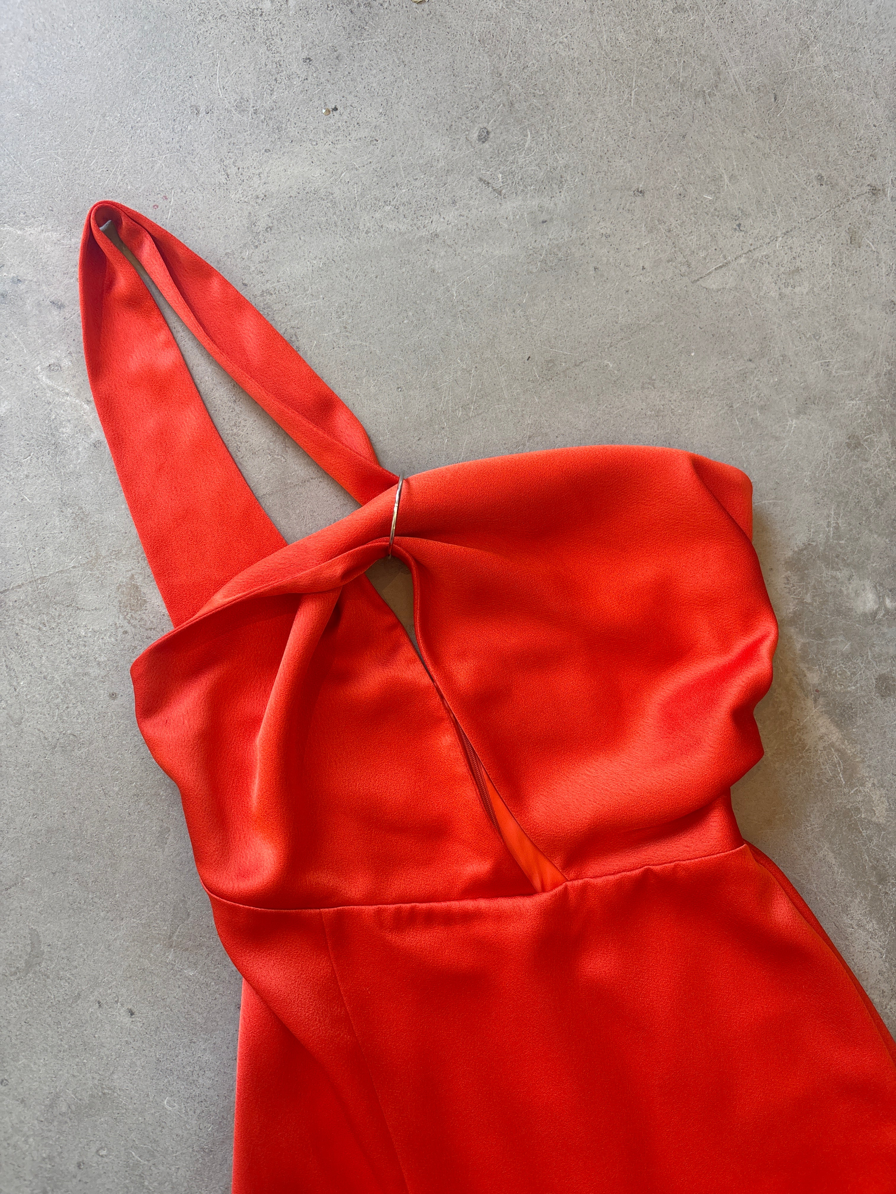 Orange One Shoulder Gown