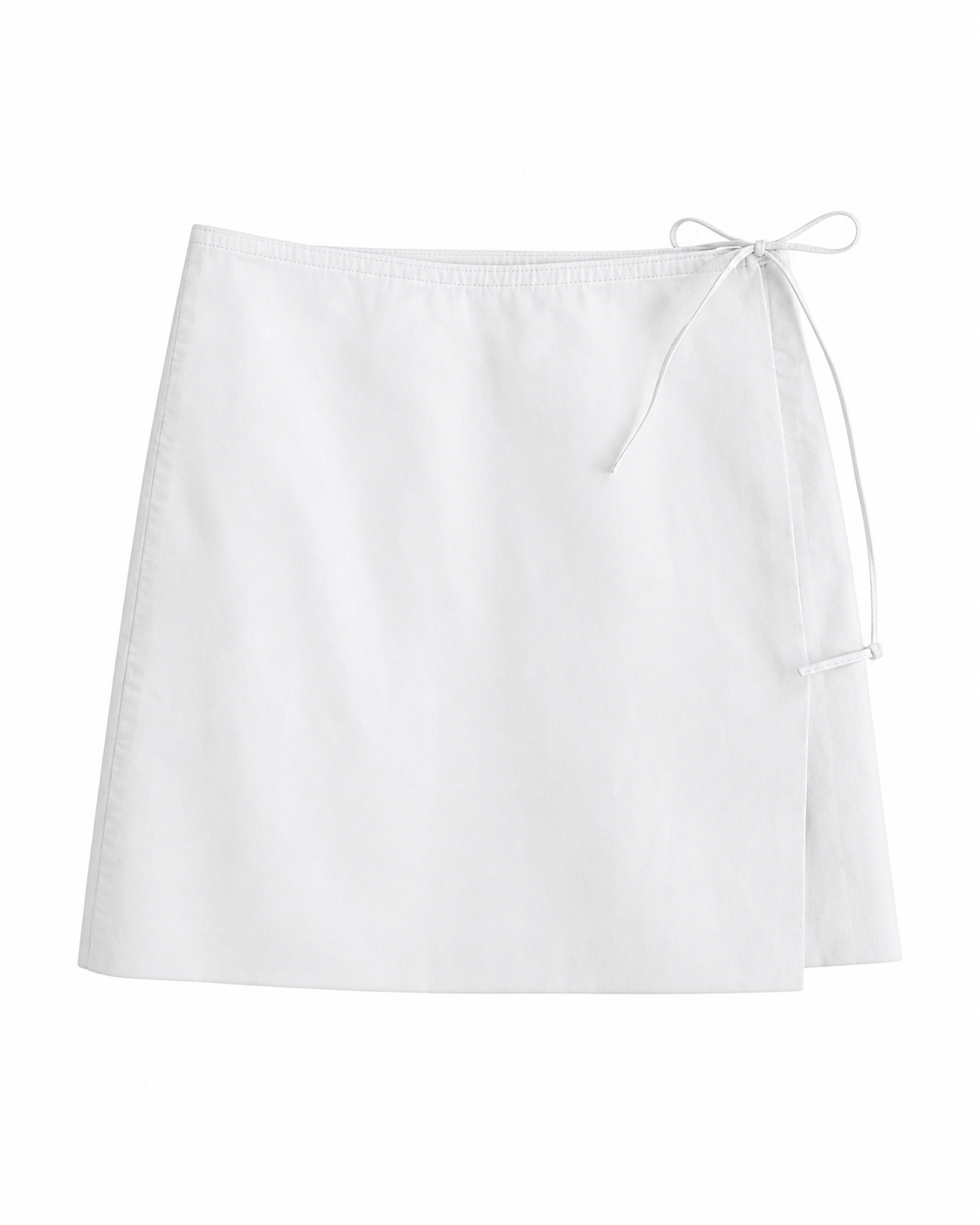 White Leather Wrap Skirt