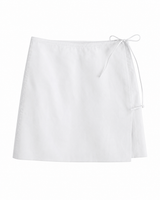 White Leather Wrap Skirt