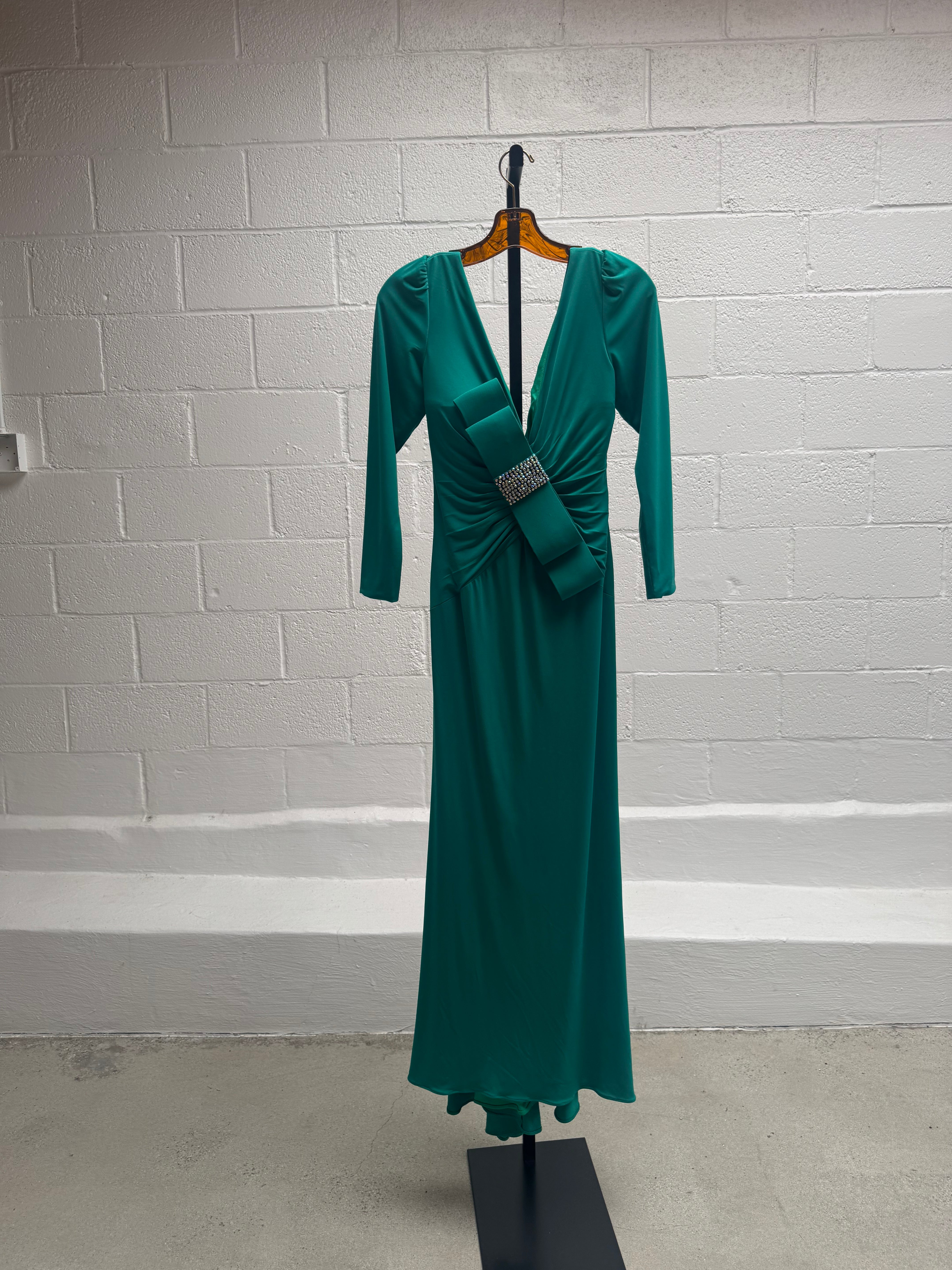 Seafoam Green Gown with Crystal Bow