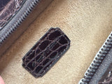Brown Crocodile Clutch