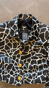 Black&White Giraffe Print leather jacket