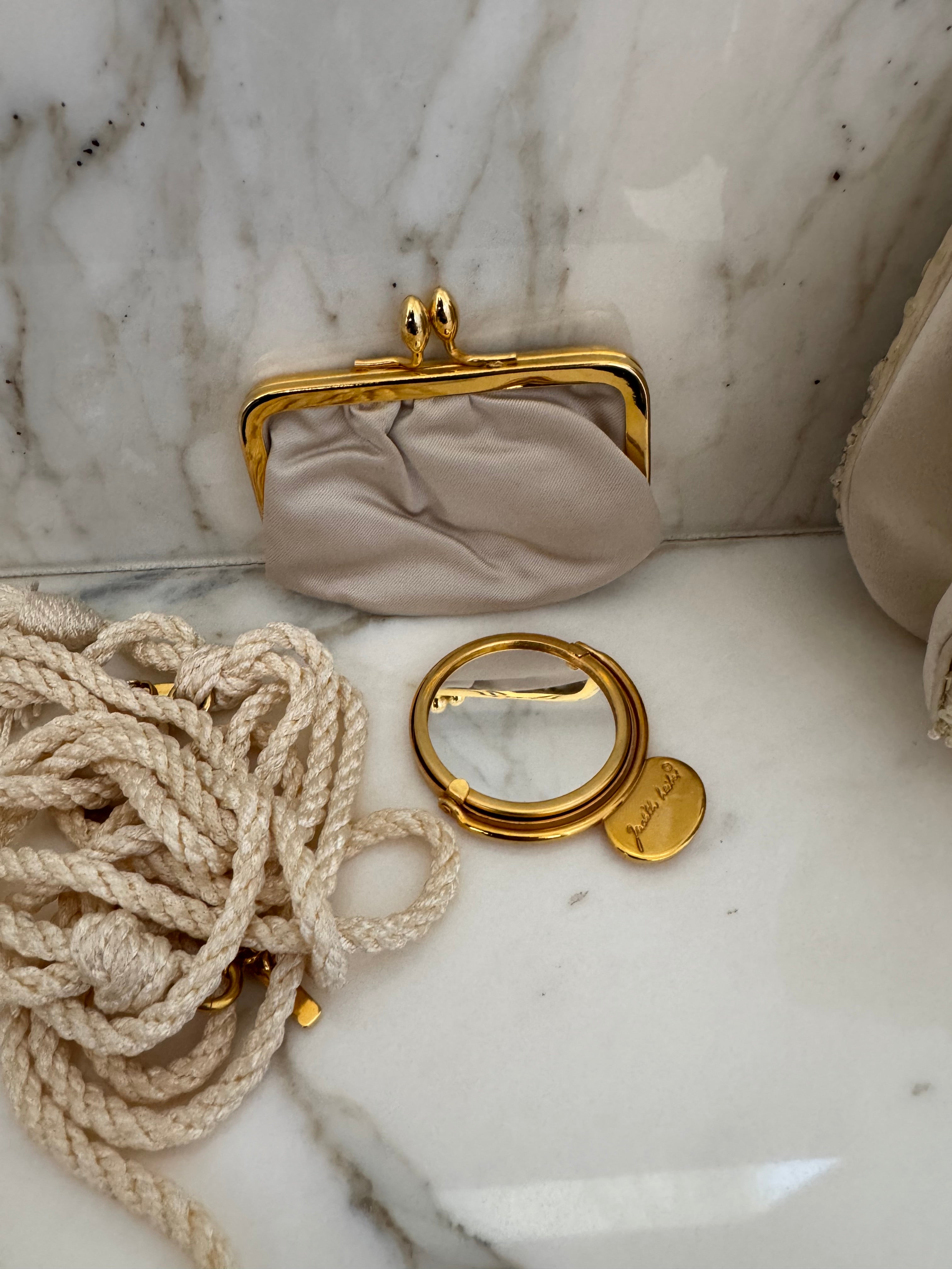 Vintage Cream Embellished Clutch