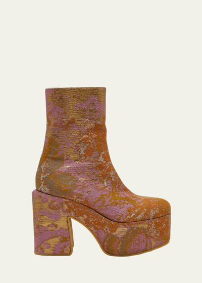 Platform Brocade Boots