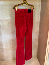 Super High-Rise Bell Flared Suede Pants