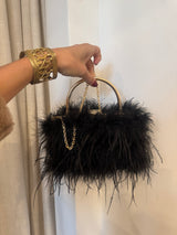 Feather Purse with Diamanté closure