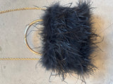 Feather Purse with Diamanté closure
