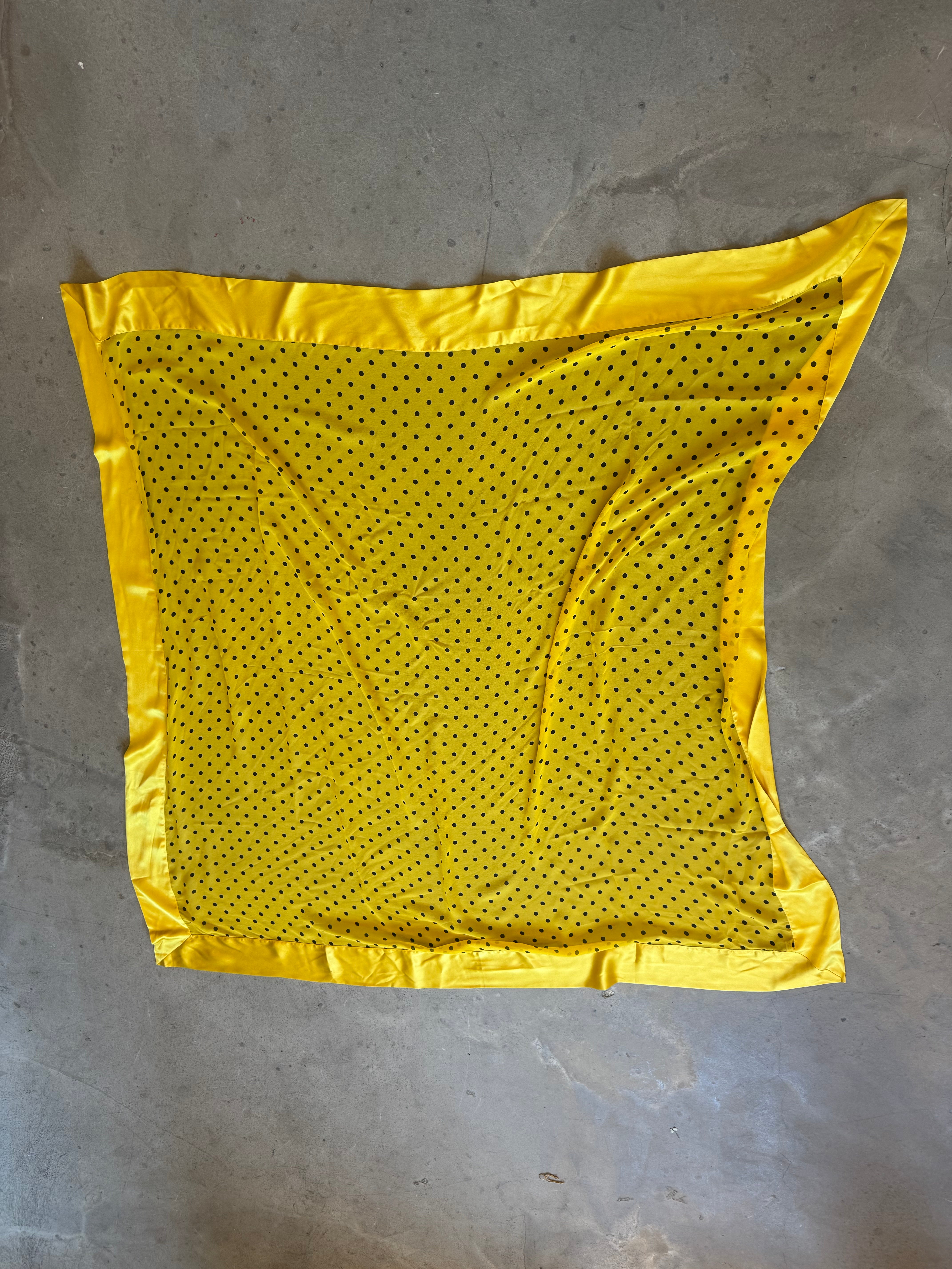Yellow and Black Polka Dot XL scarf