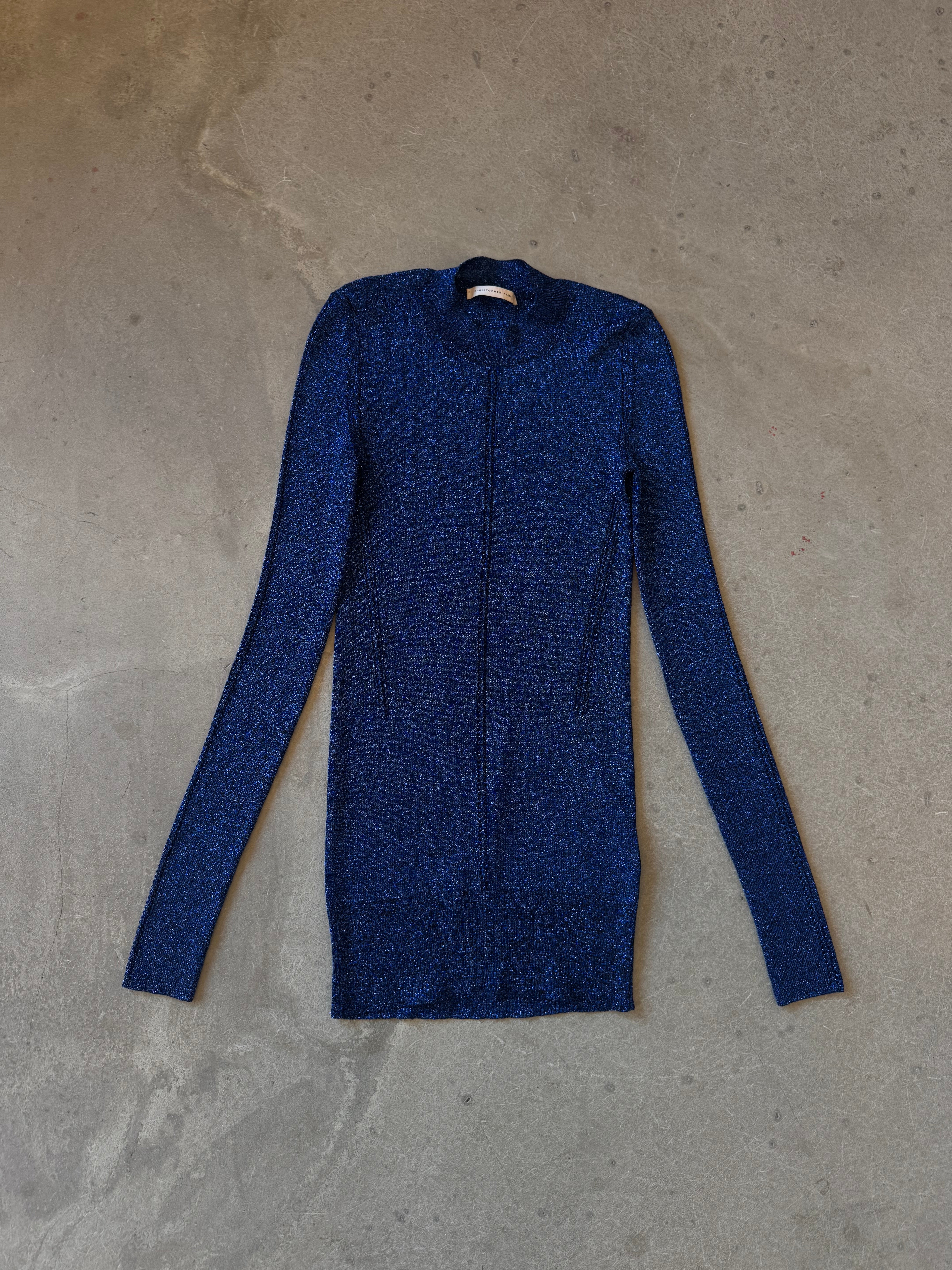 Blue Metallic Knit