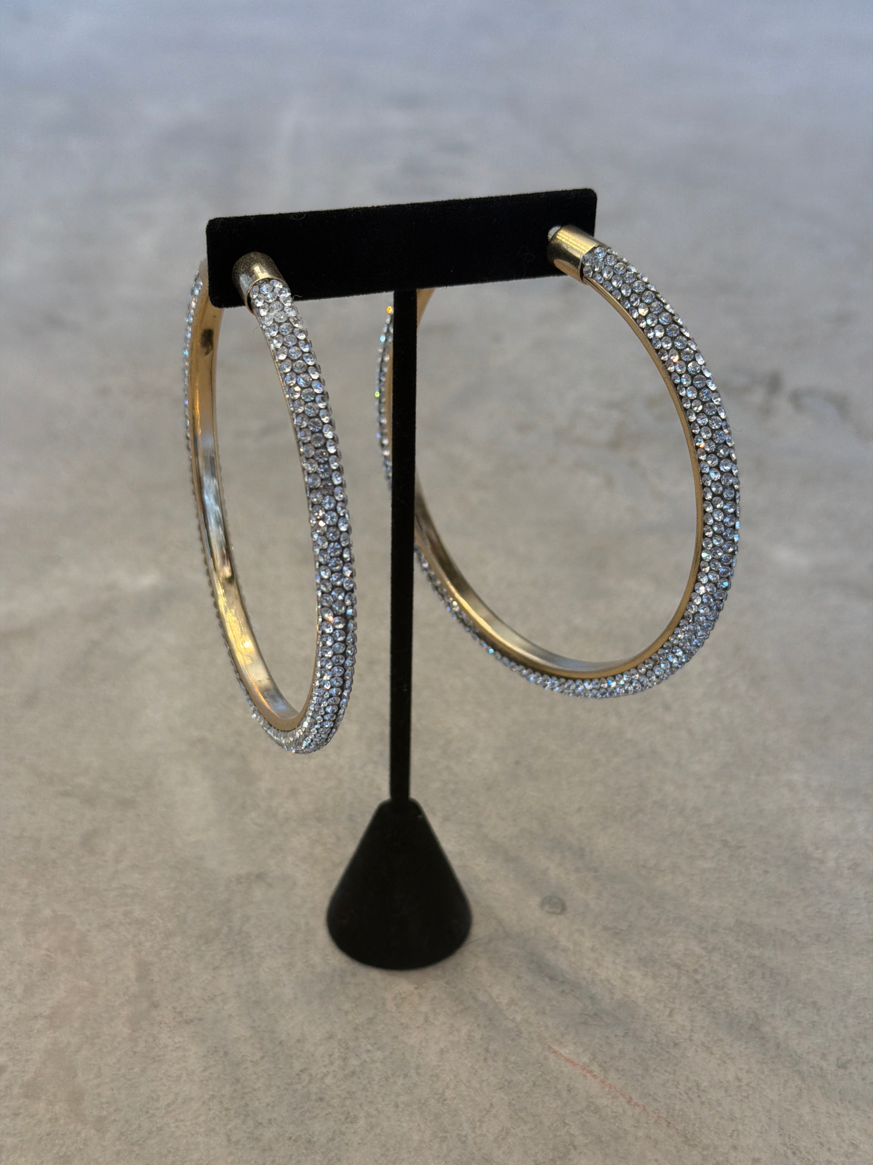 Diamanté Hoop Earrings