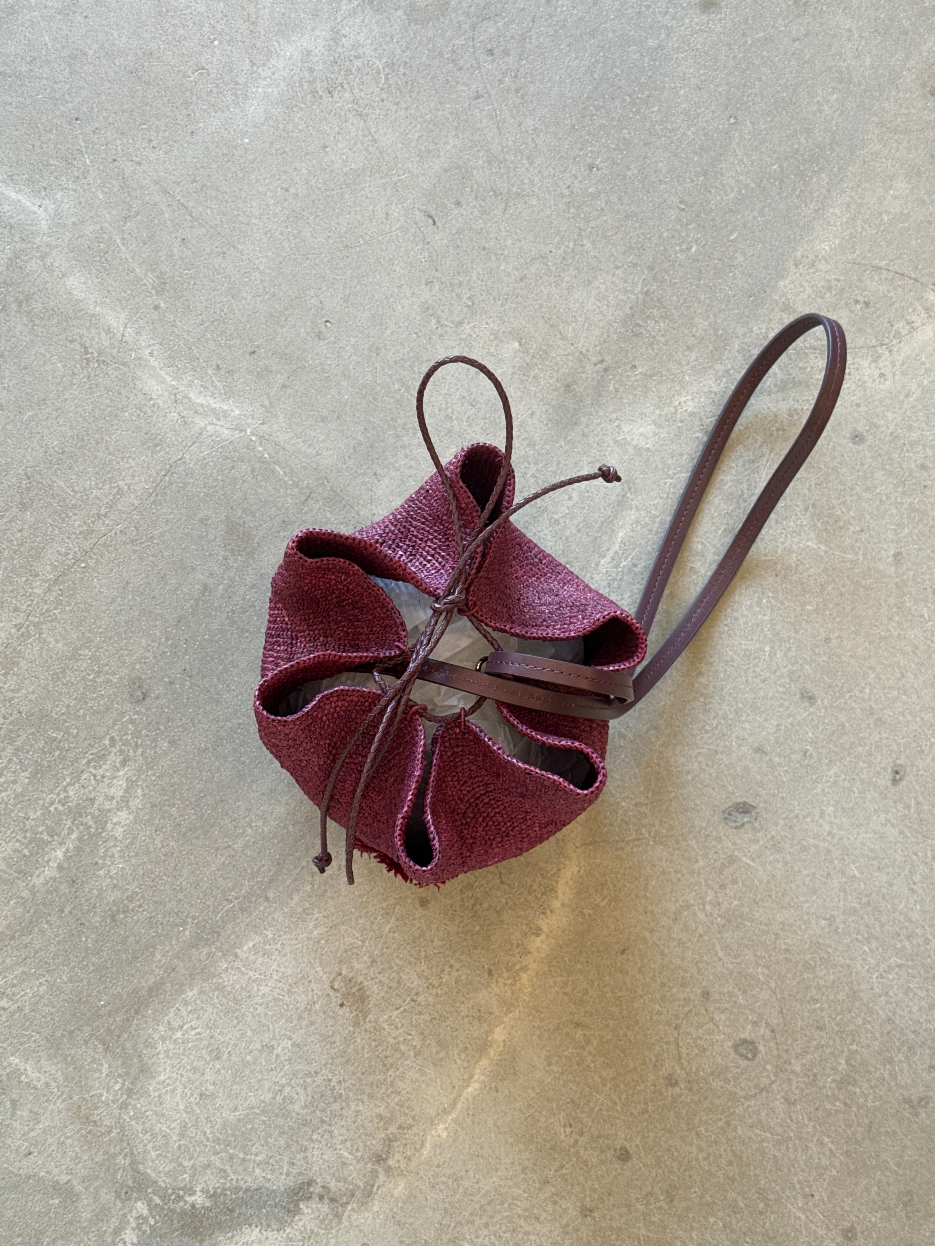Burgundy Wicker Bag