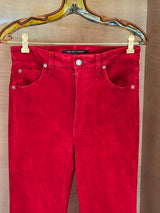 Super High-Rise Bell Flared Suede Pants