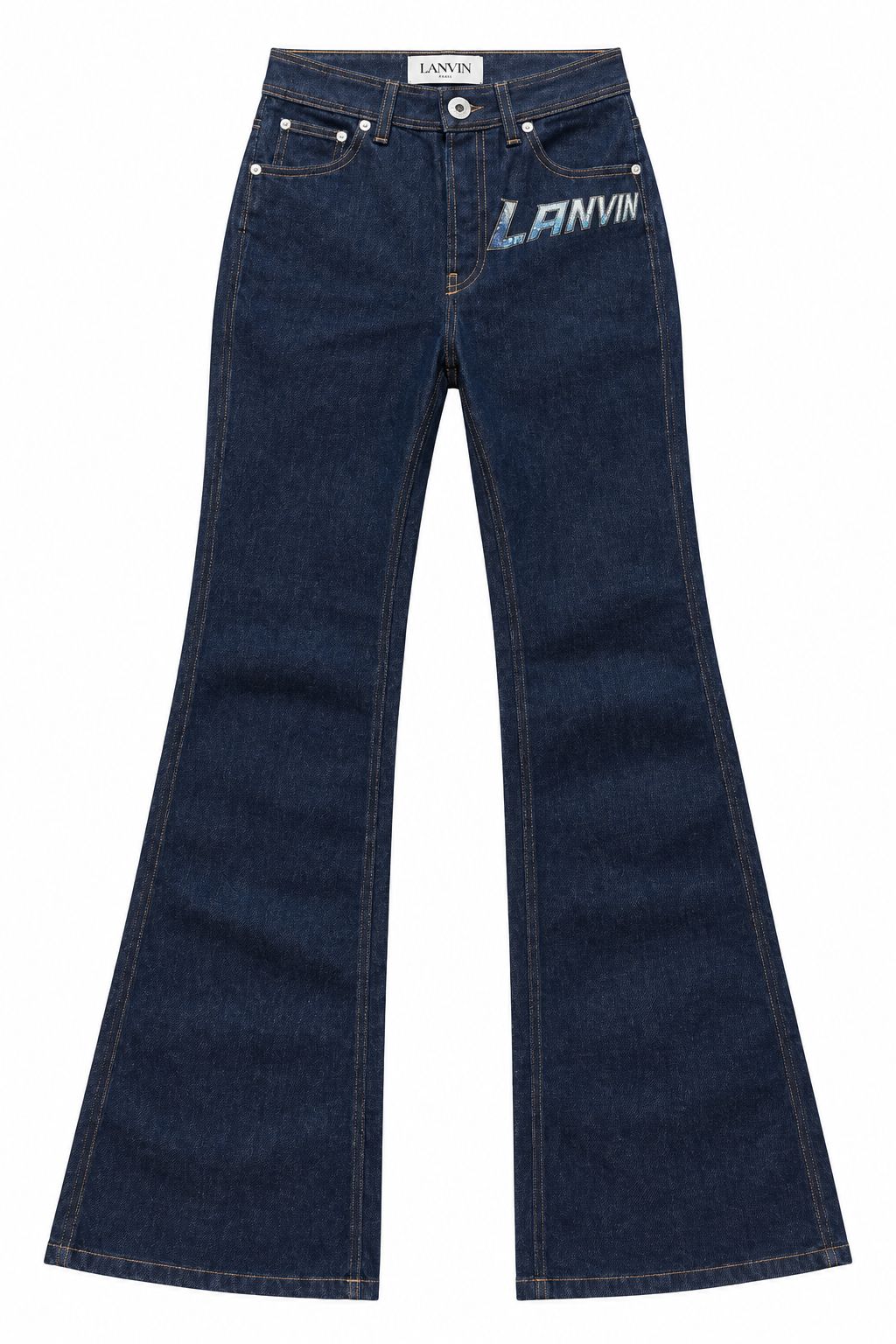 Denim Bell Bottoms with sparkle logo