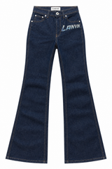 Denim Bell Bottoms with sparkle logo