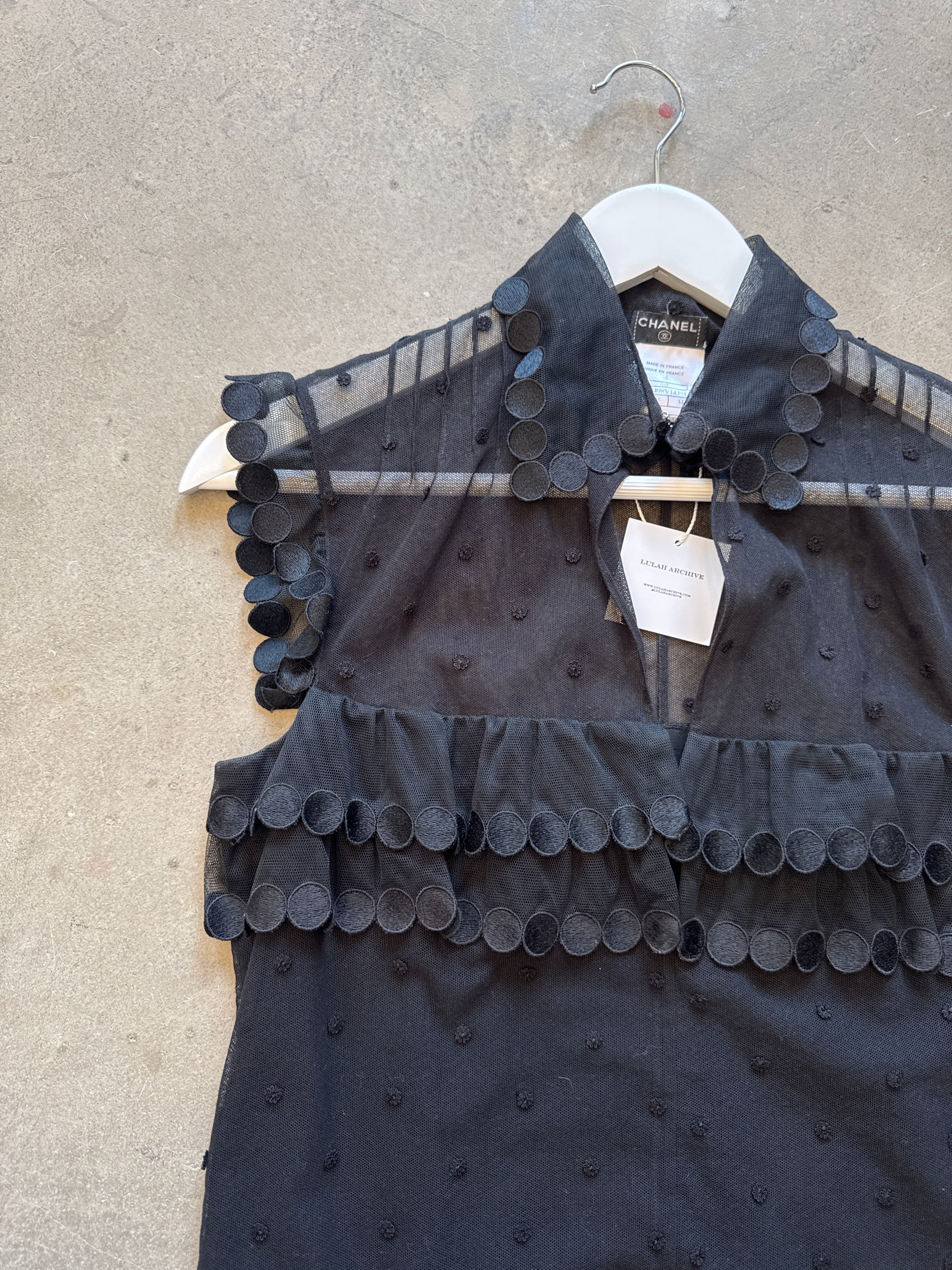 Lace Blouse with Pearl Closure