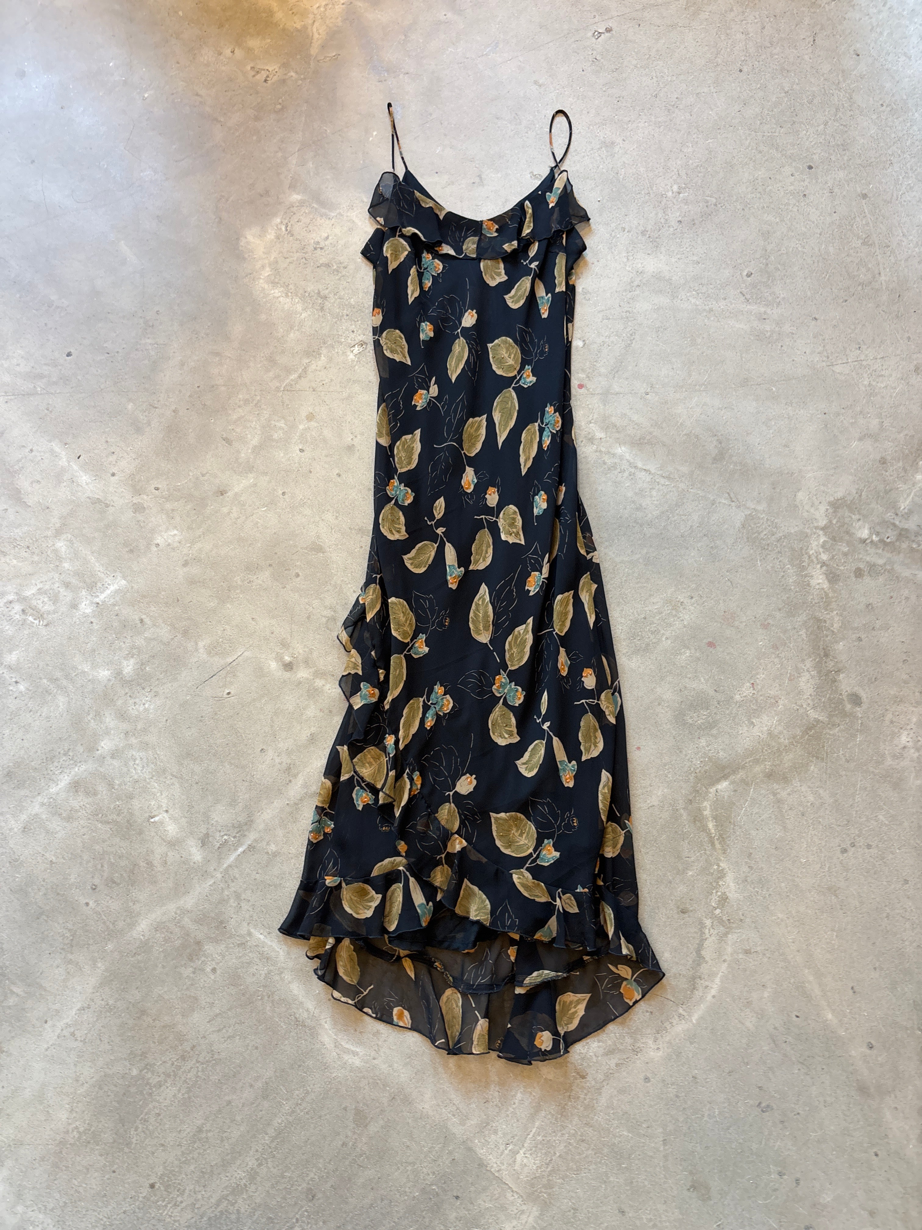 Vintage Black Floral Dress