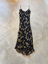 Vintage Black Floral Dress