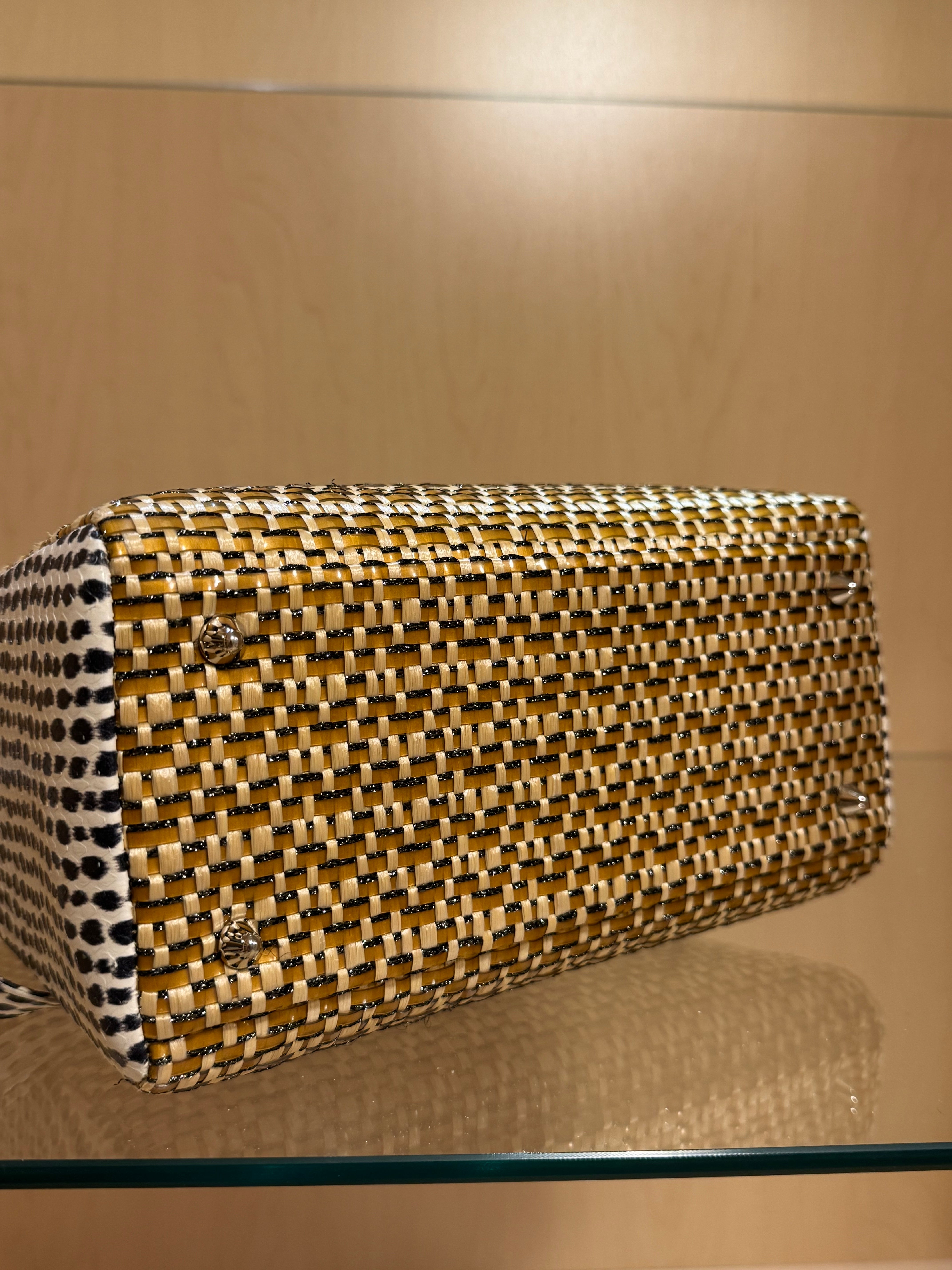 Lady Dior in Woven Bamboo and Water Snake