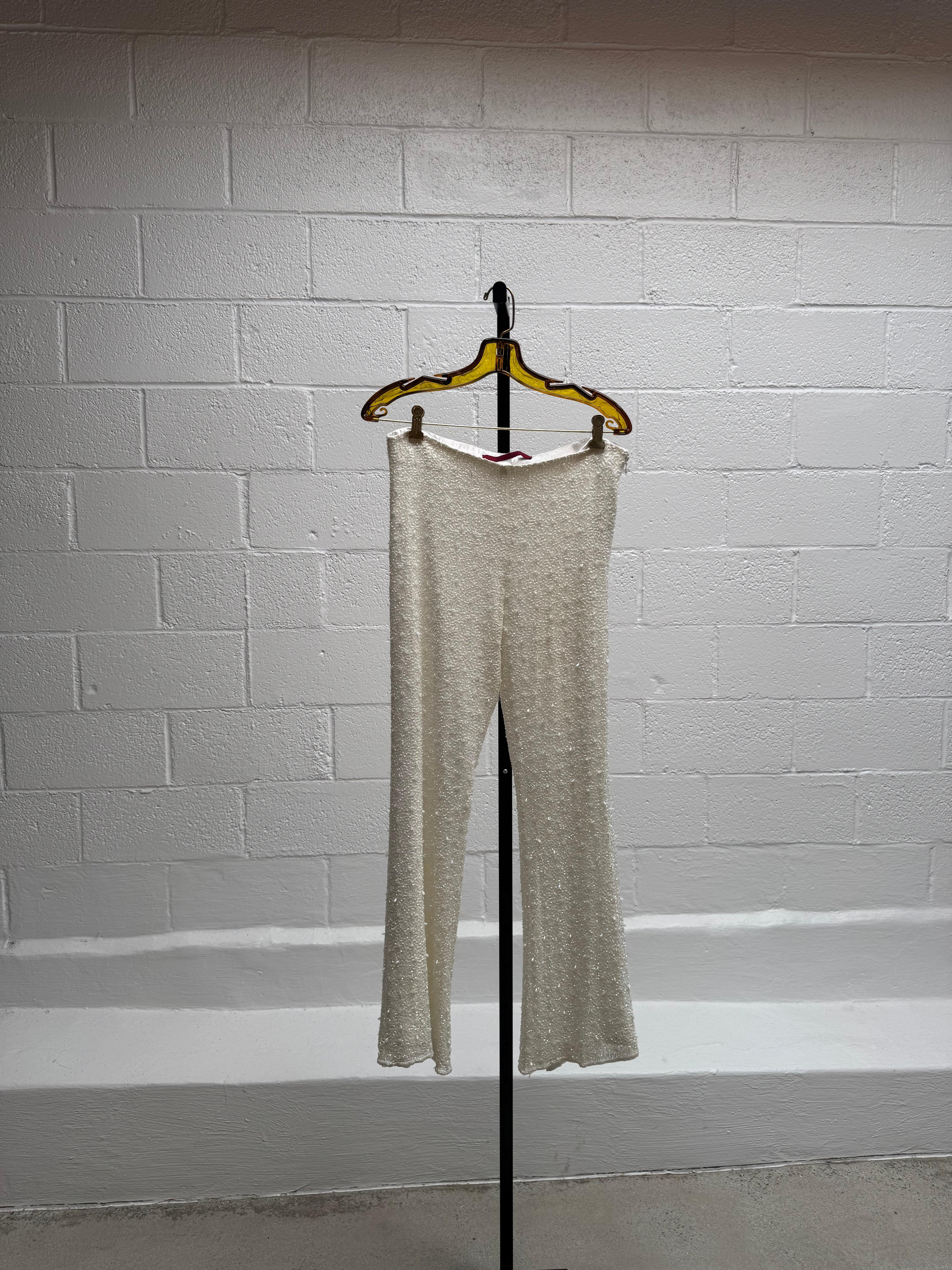 Beaded White Pants