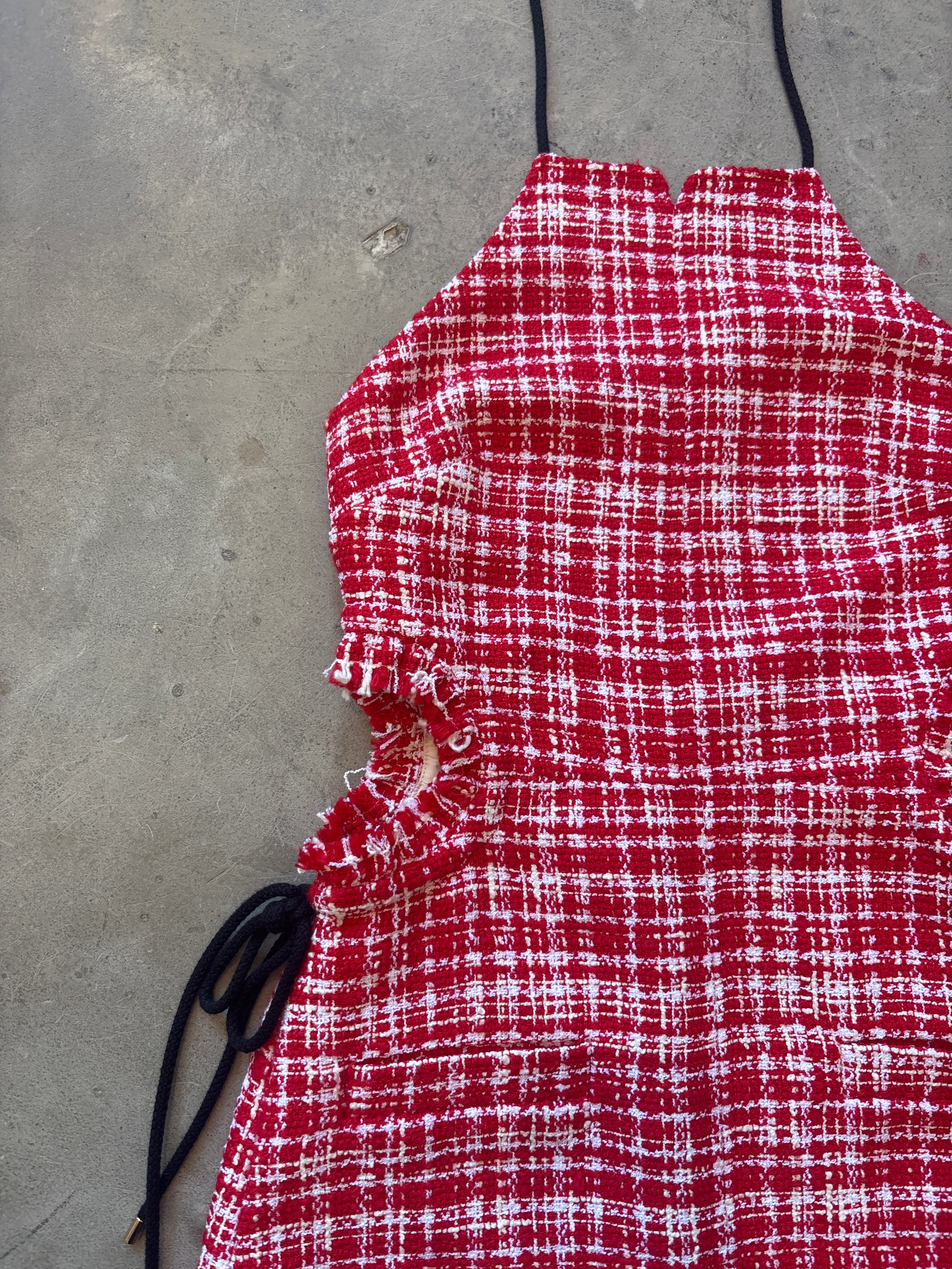 Red Tweed Mini Dress